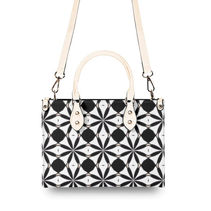 New Black White Geometric Designer Style Luxury Limited Handbag -Luxury Women PU Leather Handbag