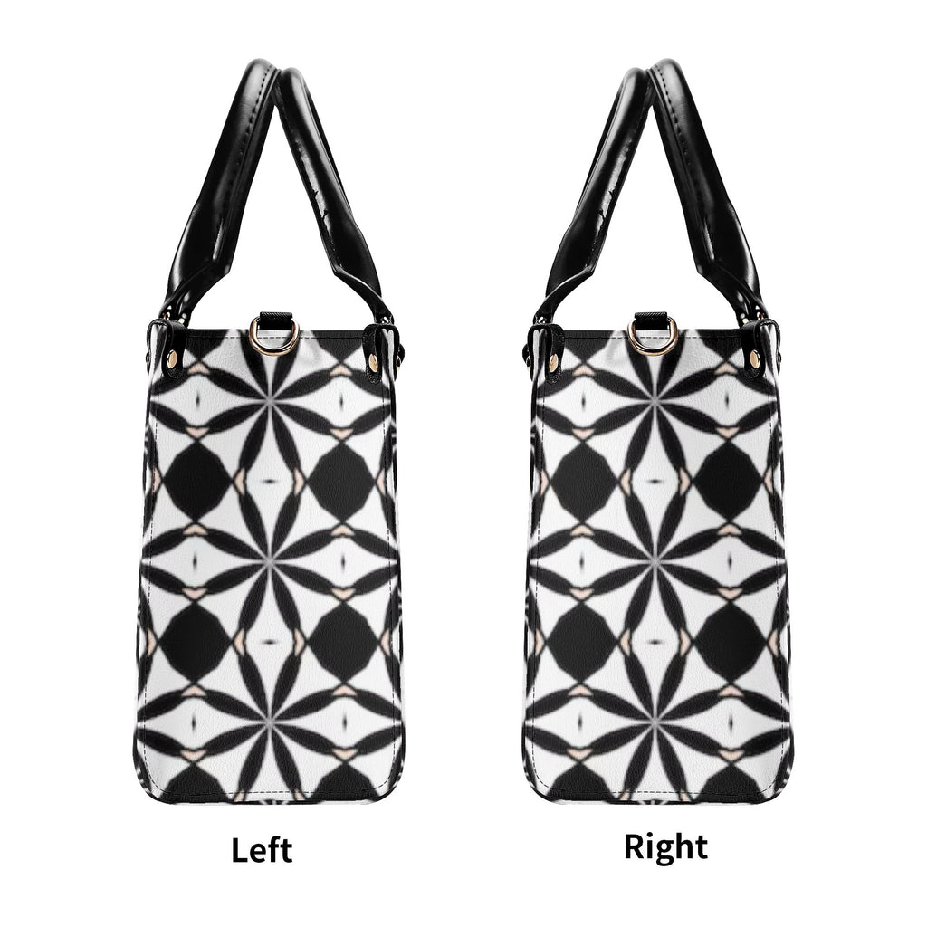 New Black White Geometric Designer Style Luxury Limited Handbag -Luxury Women PU Leather Handbag