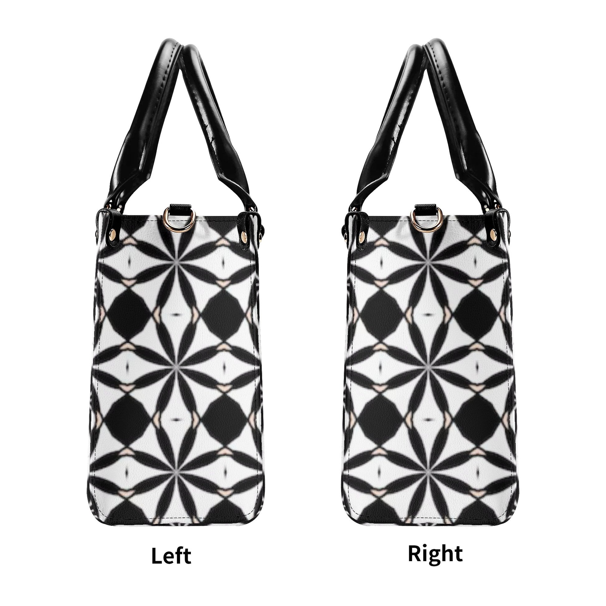 New Black White Geometric Designer Style Luxury Limited Handbag -Luxury Women PU Leather Handbag