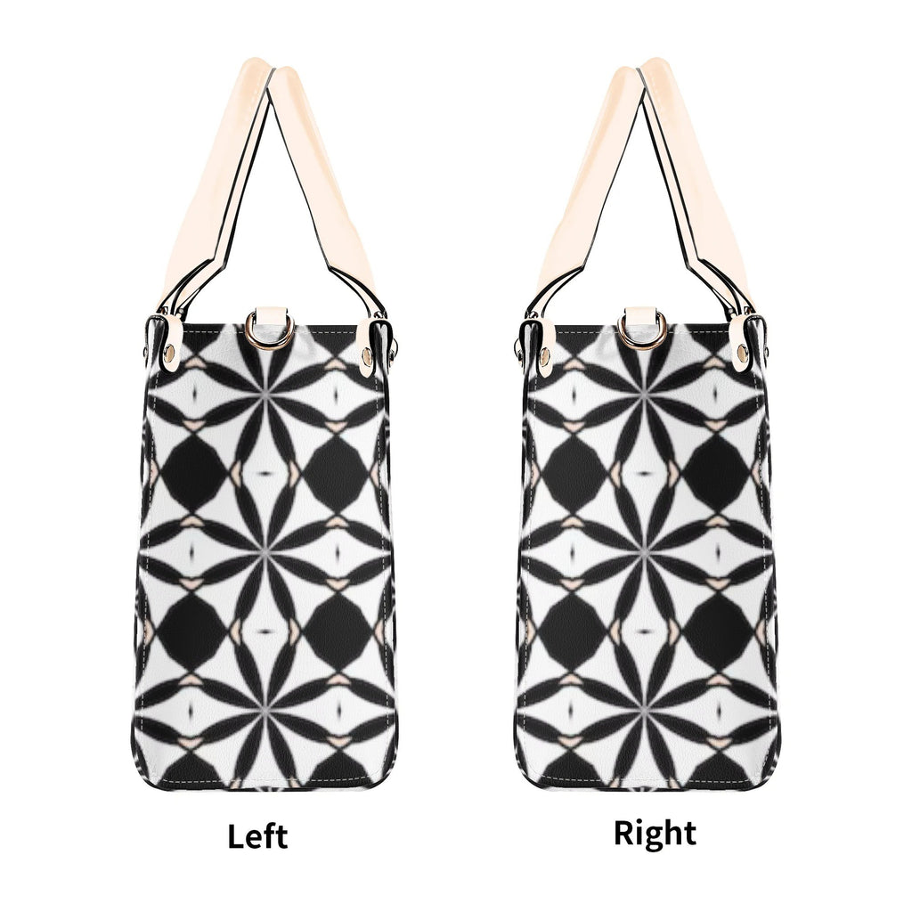 New Black White Geometric Designer Style Luxury Limited Handbag -Luxury Women PU Leather Handbag