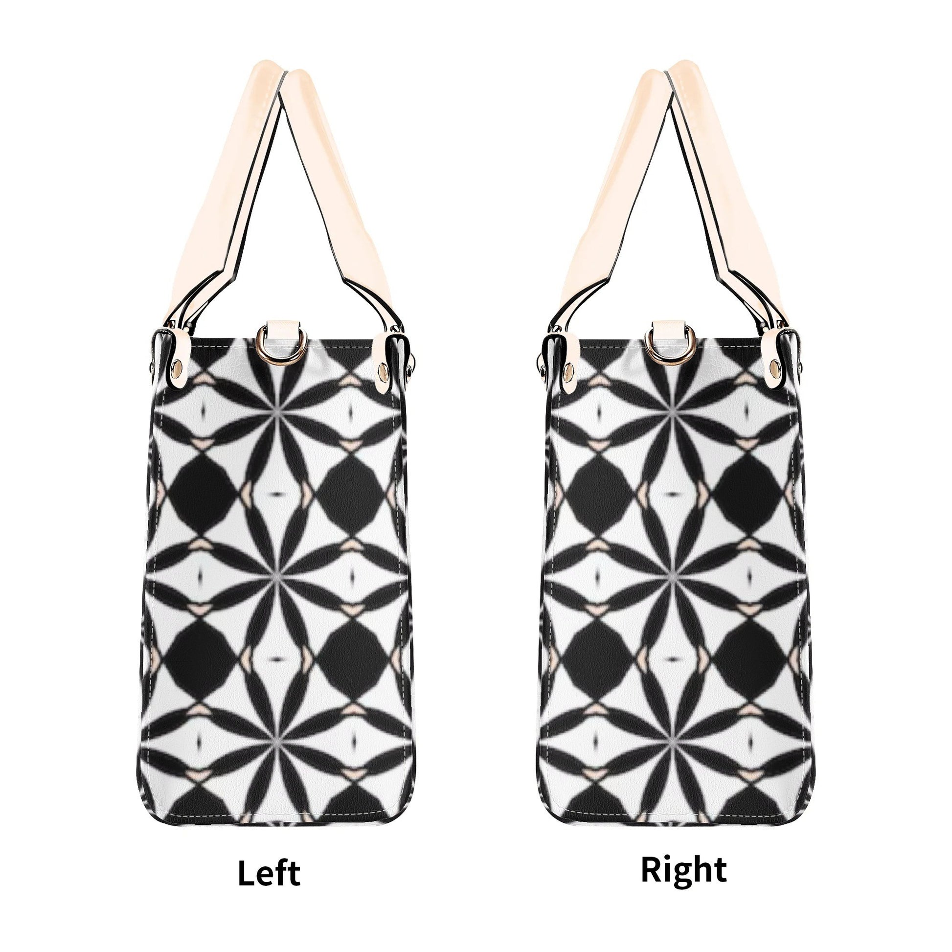 New Black White Geometric Designer Style Luxury Limited Handbag -Luxury Women PU Leather Handbag