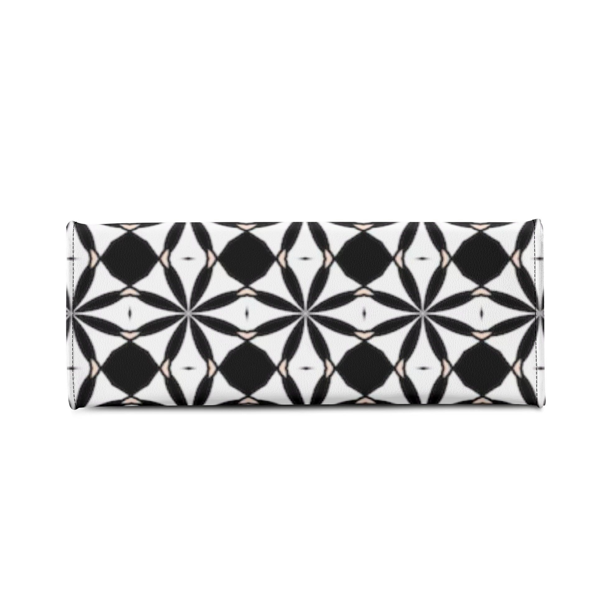 New Black White Geometric Designer Style Luxury Limited Handbag -Luxury Women PU Leather Handbag