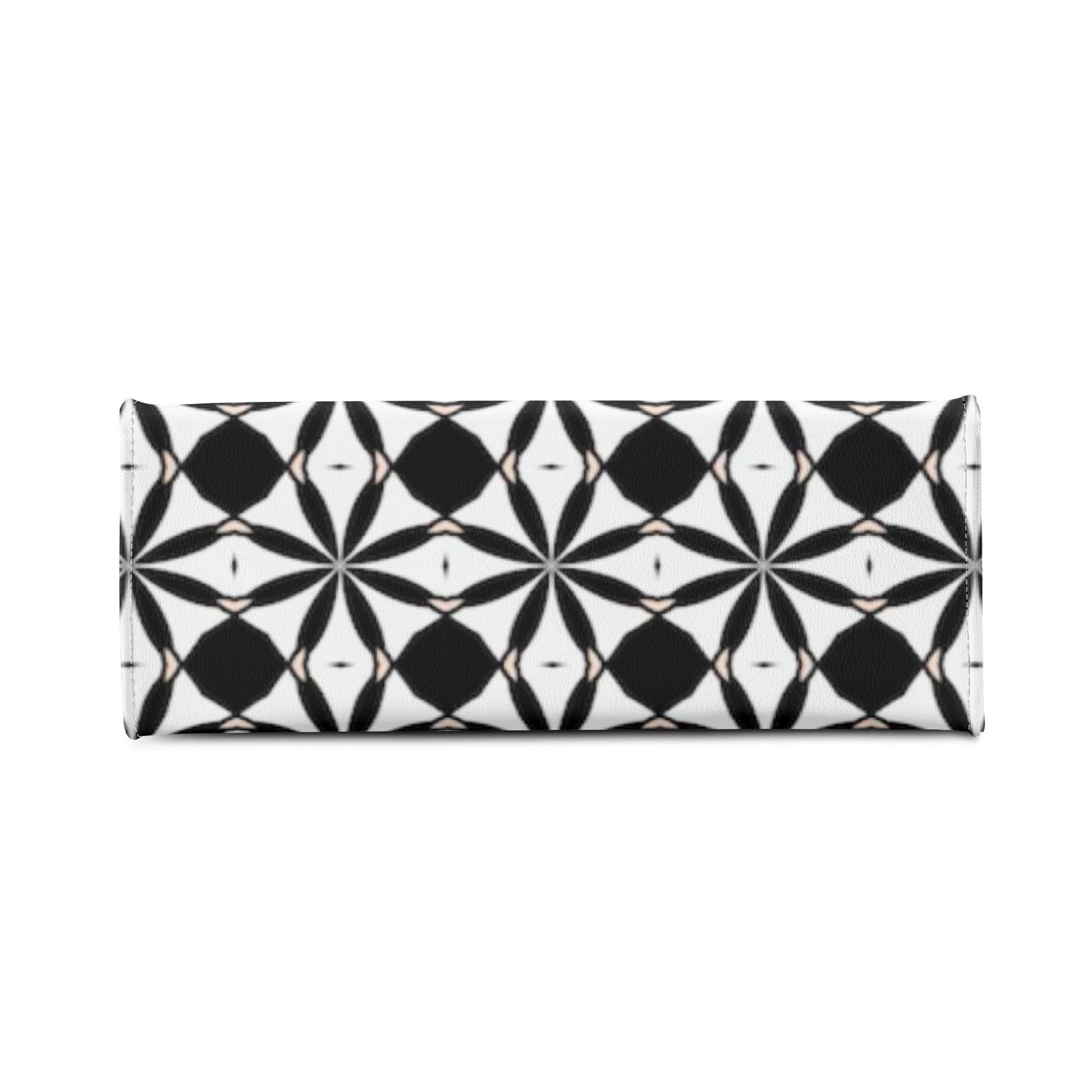 New Black White Geometric Designer Style Luxury Limited Handbag -Luxury Women PU Leather Handbag