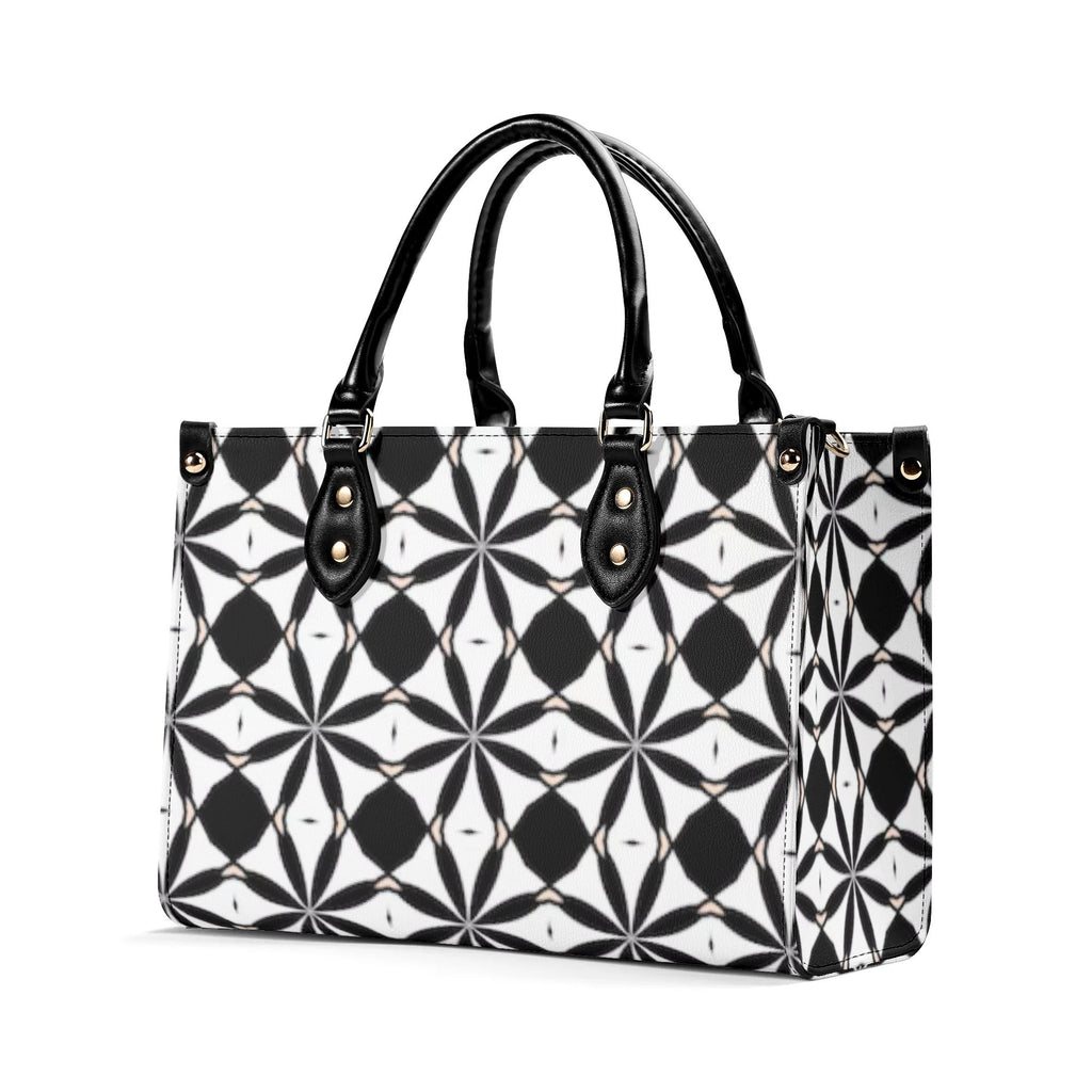 New Black White Geometric Designer Style Luxury Limited Handbag -Luxury Women PU Leather Handbag