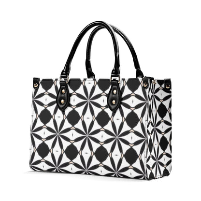 New Black White Geometric Designer Style Luxury Limited Handbag -Luxury Women PU Leather Handbag
