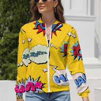 KSC's Limited Edition Pop Art Designs Women's Long Sleeve Zipper Jacket (10 Options) - KSC's Limited Edition Pop Art Collections