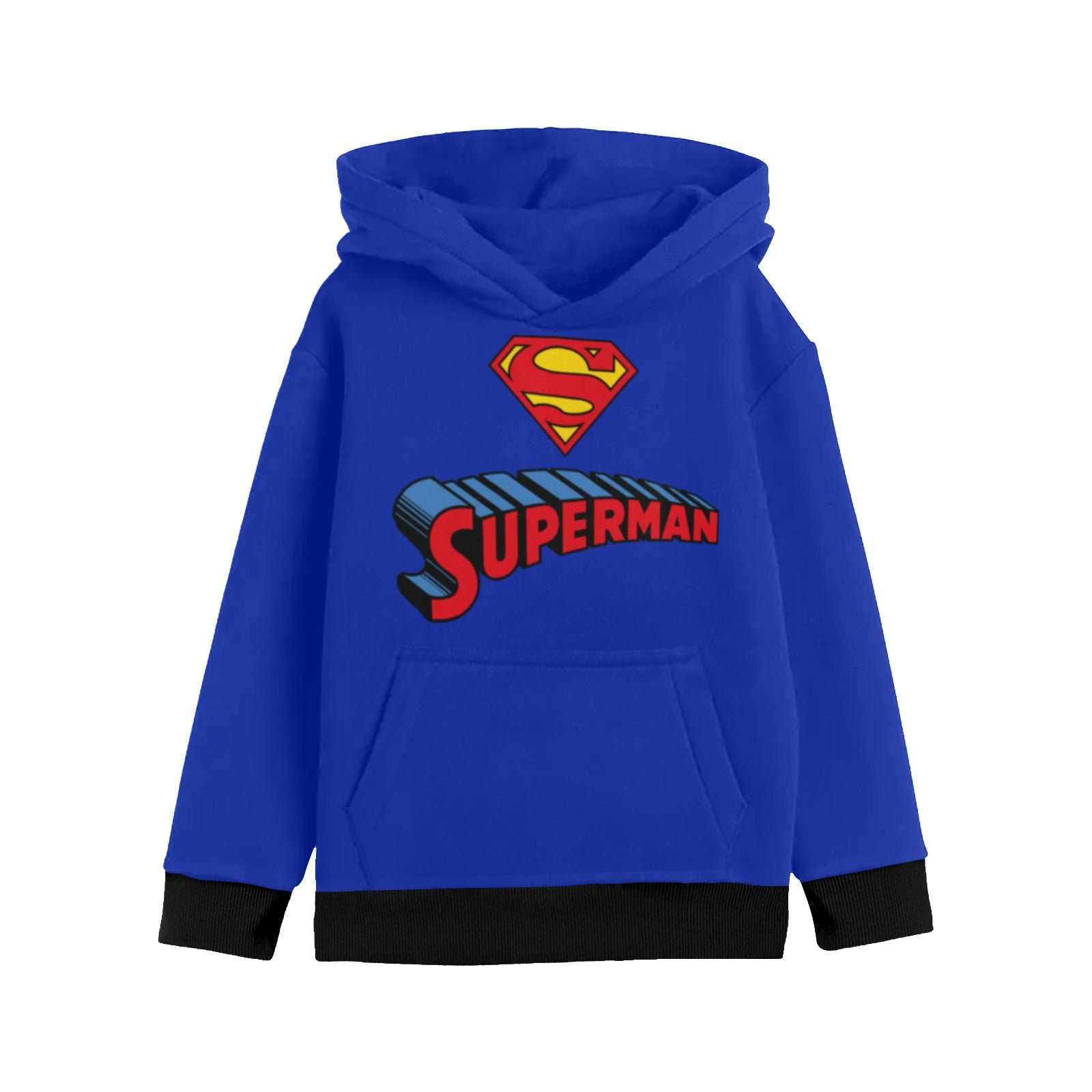 Super Hero Pattern -Little Boys' Long Sleeve Hoodie