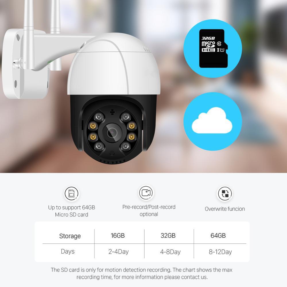 SURVEILLANCE CAMERA - Wireless Wifi Dome Surveillance Camera Rainproof Outdoor Pan/tilt Remote Control Body Dual Light Night Vision