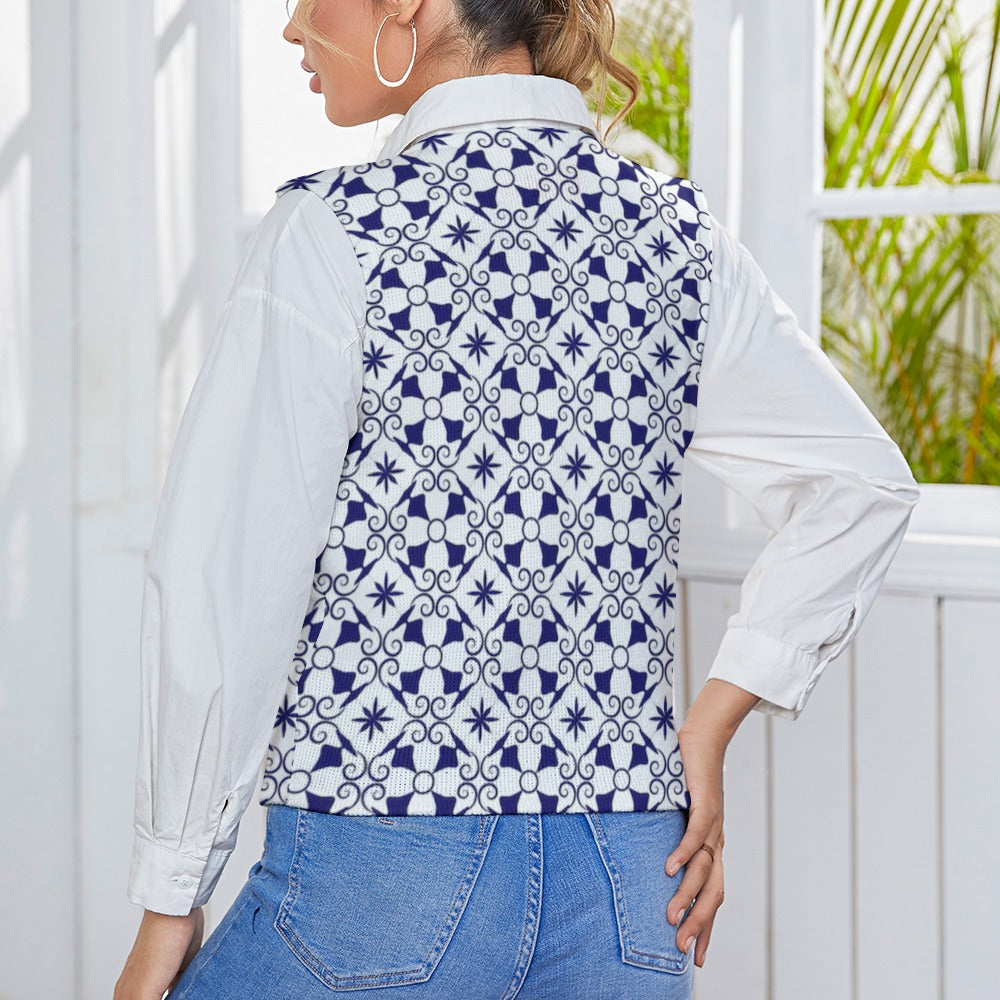 KSC's Custom Vest Designs Women's Long Sleeve Button Knit Vest - 10 OPTIONS INSIDE