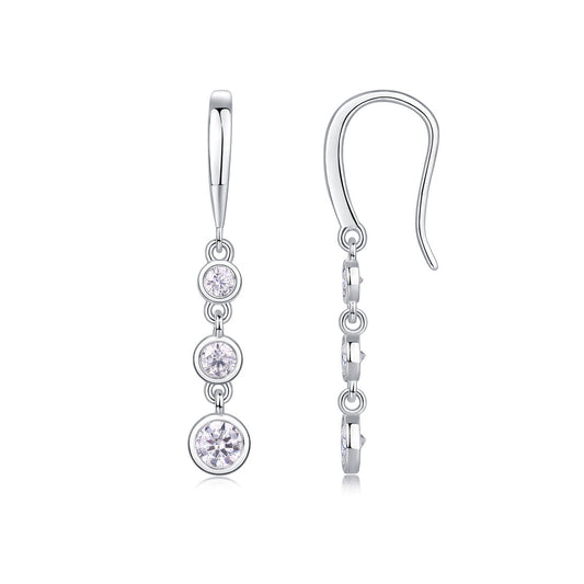 Moissanite Light Luxury Silver Classic Earrings