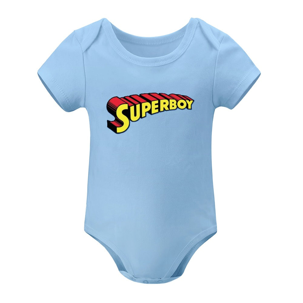SUPER BABY PRINT DESIGNS BOYS Short -Sleeve Baby's Bodysuit - Super Boy/Man Prints