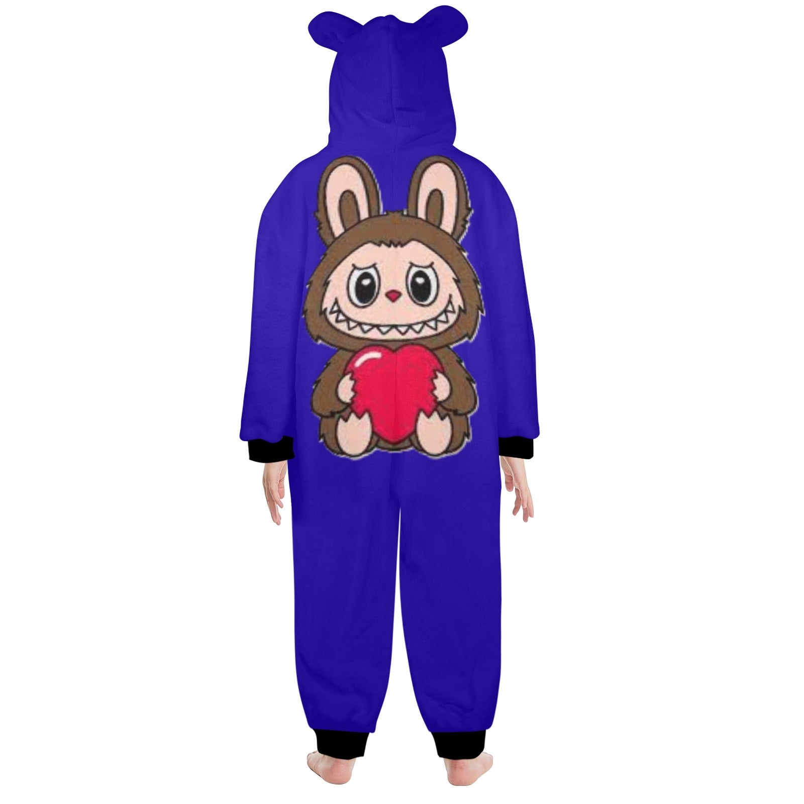 KSC's Exclusive Big Kids Onesie Labubu (8 to 15 Years) Blue Brown Labubu w/Heart