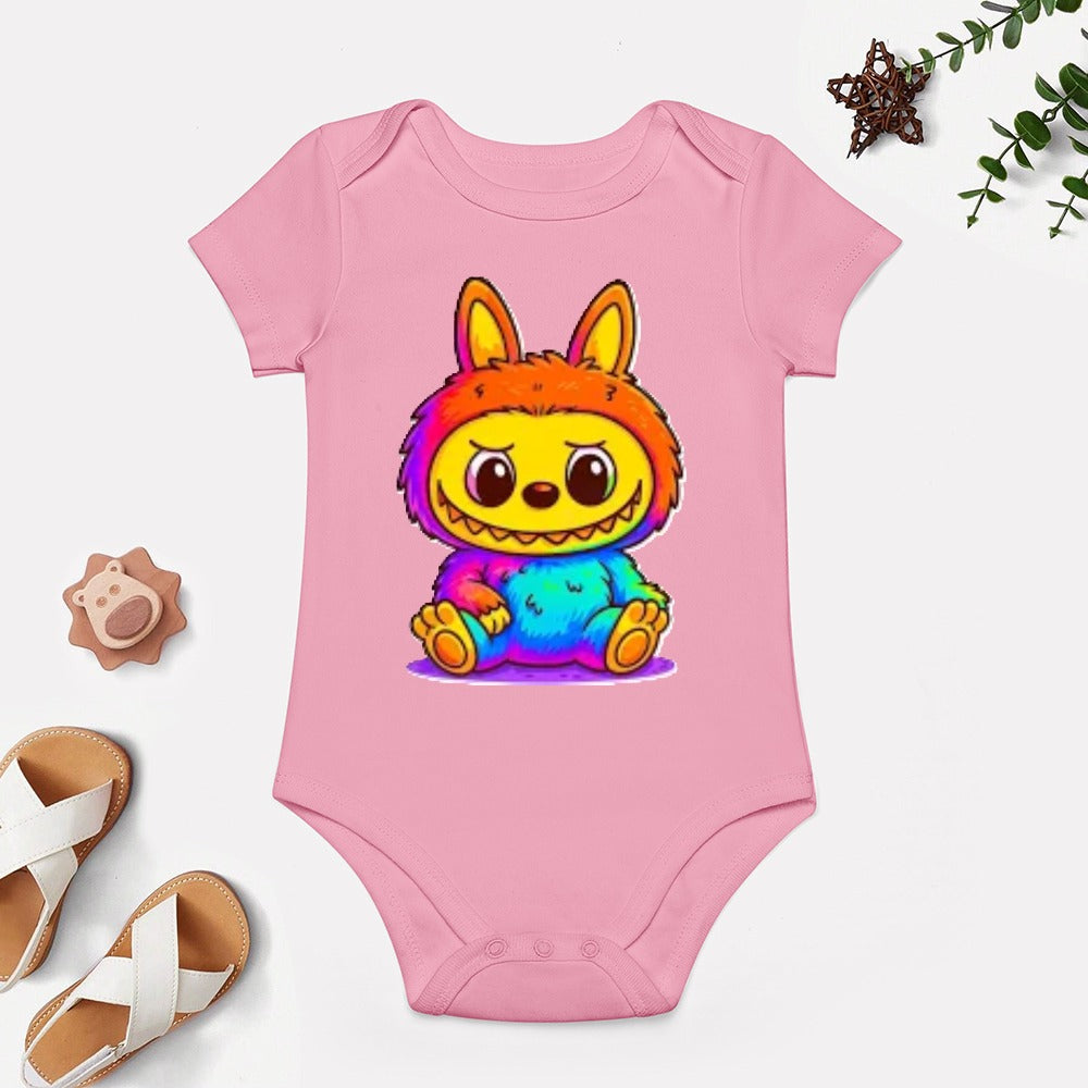 KSC's Cute Baby Labubu Girl Body Suit -Short -Sleeve Baby's Bodysuit