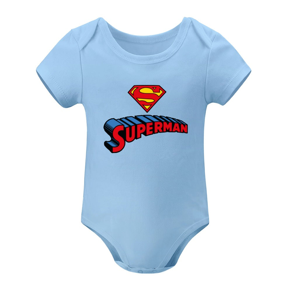 SUPER BABY PRINT DESIGNS BOYS Short -Sleeve Baby's Bodysuit - Super Boy/Man Prints