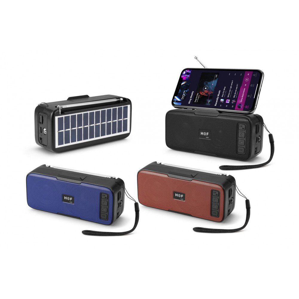 SOLAR BLUETOOTH SPEAKER -Solar Charge Energy Outdoor Flash Light Portable Bluetooth Speaker HFU43 for Phone, Device, Music, USB
