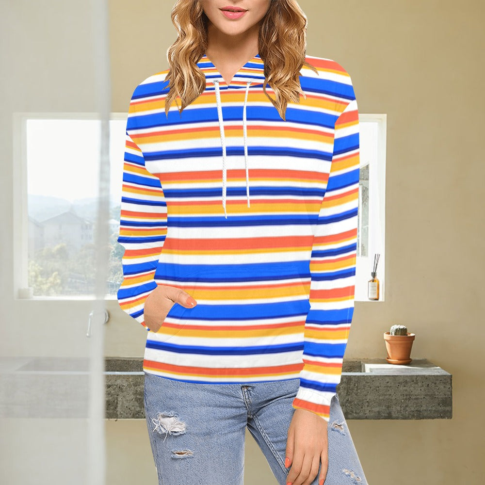 KSC's Exclusive Women's Stripe Design Hoodies Collection (10 Styles) Hoodie (Model H13)