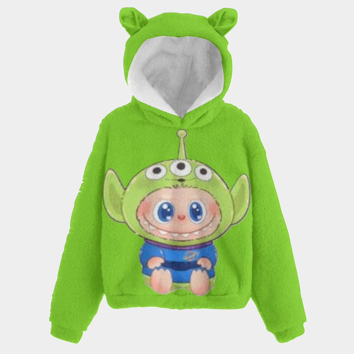 KSC's Limited Edition Labubu Alien Kid’s Borg Fleece Sweatshirt With Ear