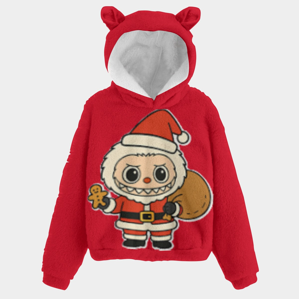 KSC's Exclusive Christmas Labubu Kid’s Borg Fleece Sweatshirt With Ears