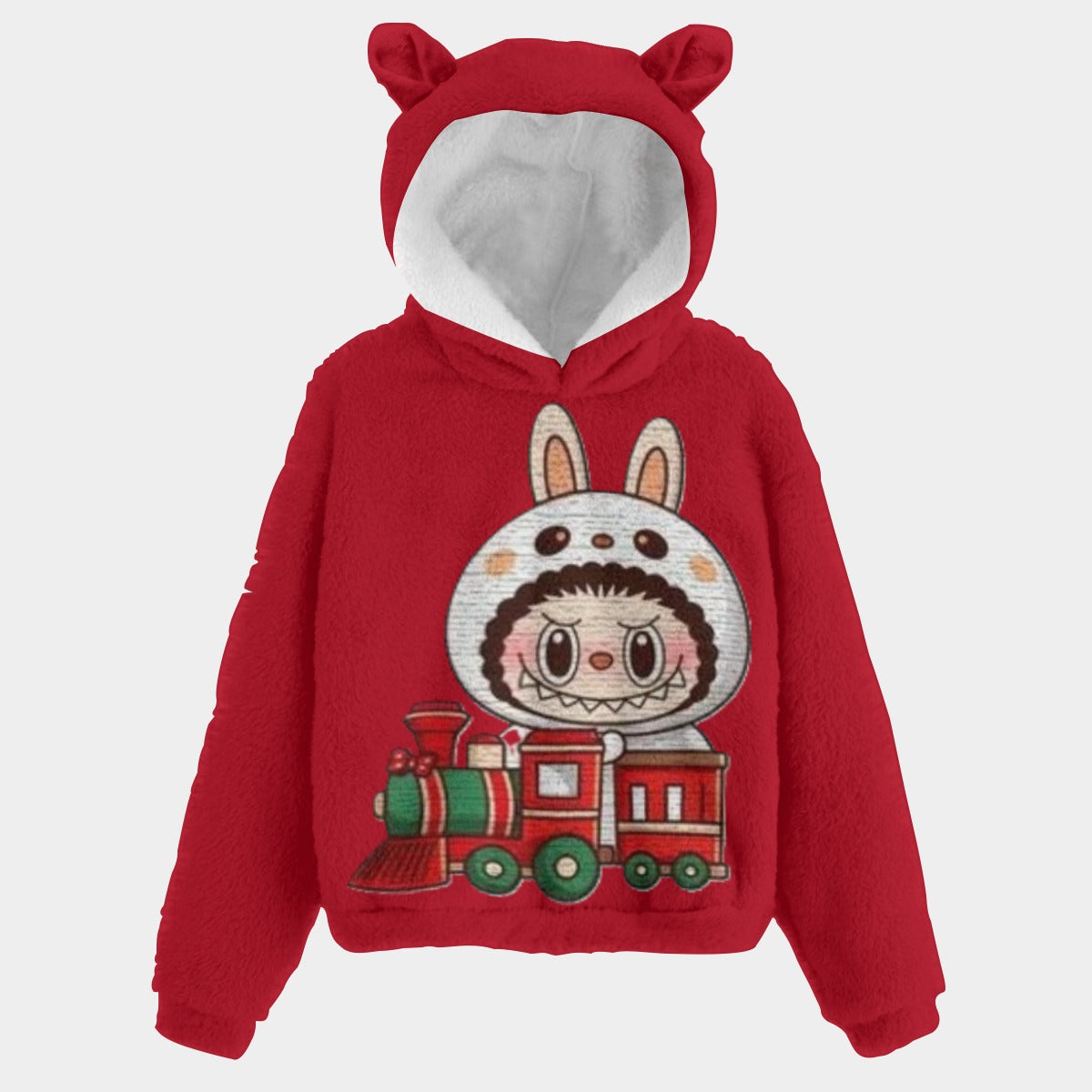 KSC's Exclusive Christmas Labubu Kid’s Borg Fleece Sweatshirt With Ears