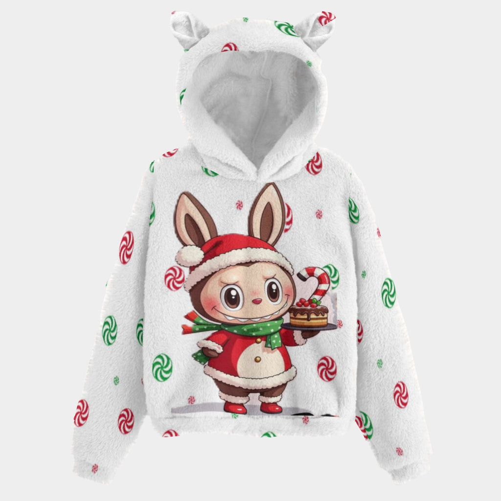 KSC's Exclusive Christmas Labubu Kid’s Borg Fleece Sweatshirt With Ears