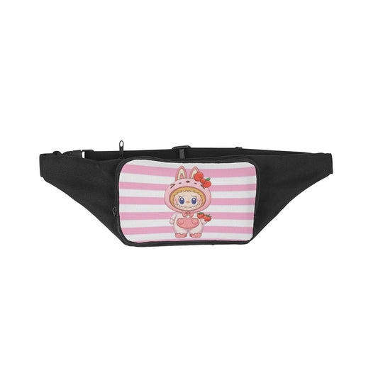 🎀  Labubu Hello Kitty Shortcake Fanny – Pink Stripe Sweetness for All AgesWaist Packs