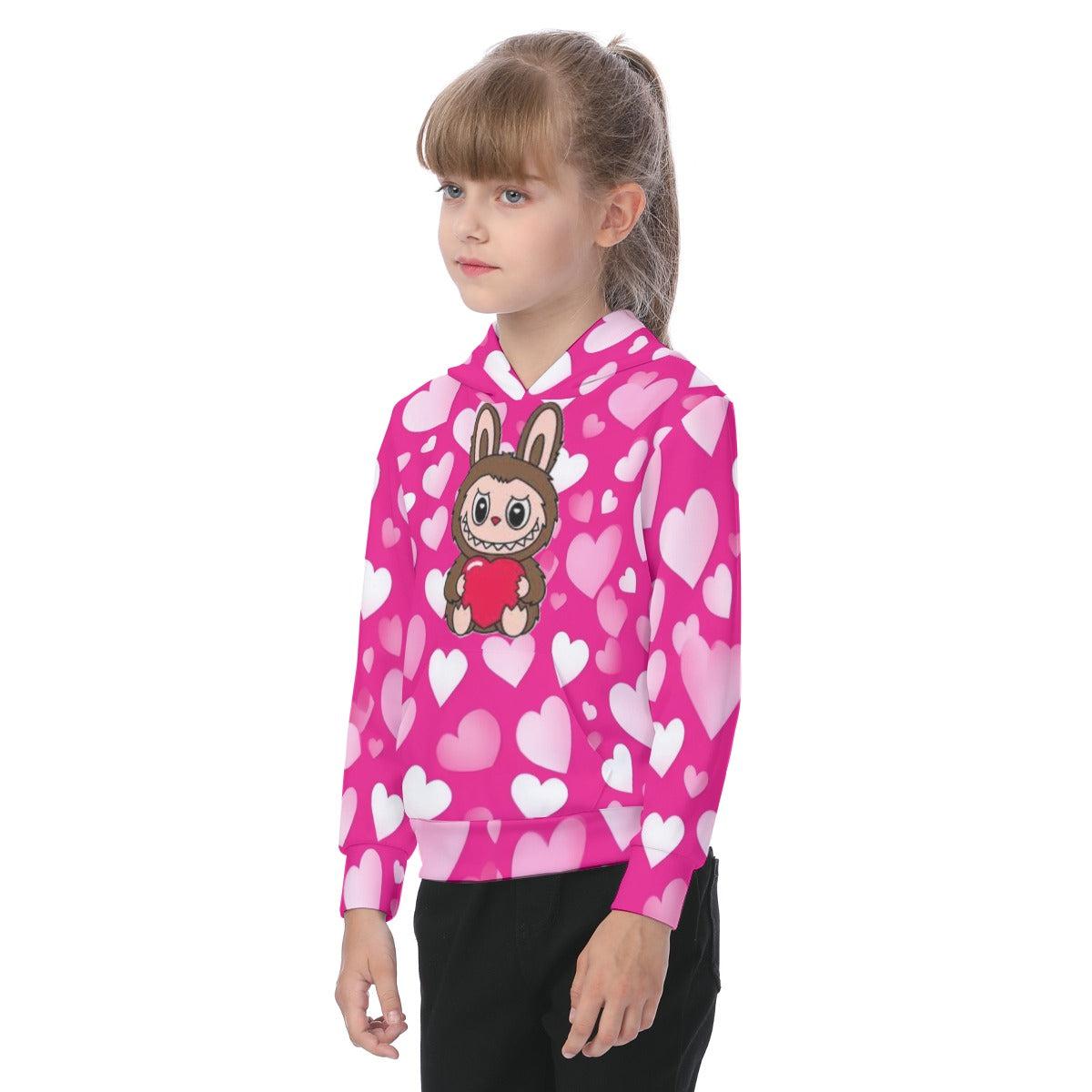 KSC's Heart Labubu Kid's Heavy Fleece Hoodie
