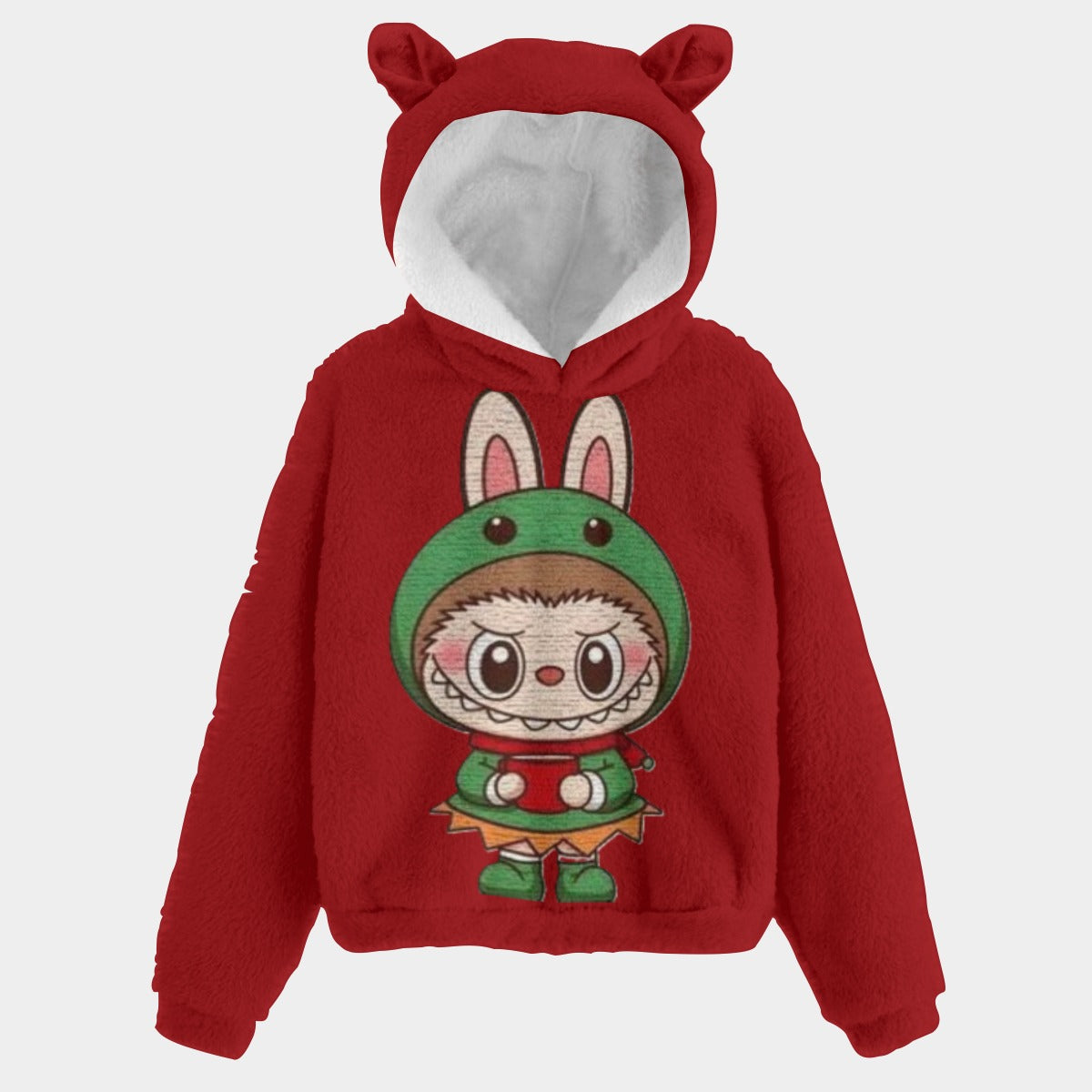 KSC's Exclusive Christmas Labubu Kid’s Borg Fleece Sweatshirt With Ears
