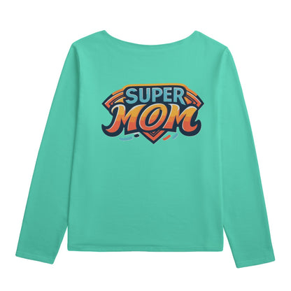 HOT NEW ITEM - Sea Foam Green Super Mom Women's Boat Neckline Sweatshirt With Chest Pocket | 310GSM Cotton