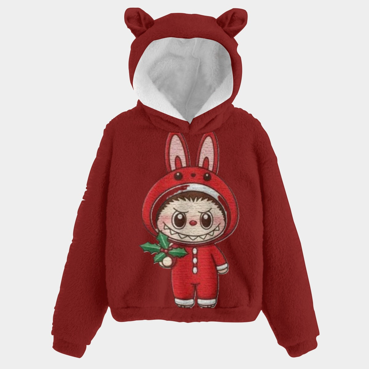 KSC's Labubu Christmas Unisex Kid’s Borg Fleece Sweatshirt With Ear