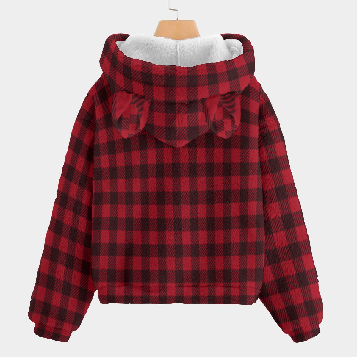 Labubu Plaid Unisex Kid’s Borg Fleece Sweatshirt With Ear