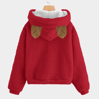 Christmas Labubu Kid’s Borg Fleece Hoodie With Ears