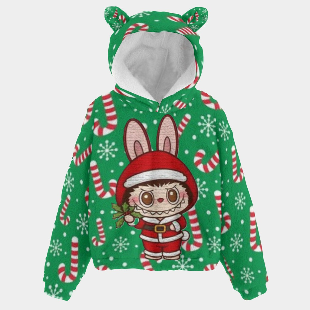 KSC's Exclusive Christmas Labubu Kid’s Borg Fleece Hoodies With Ears