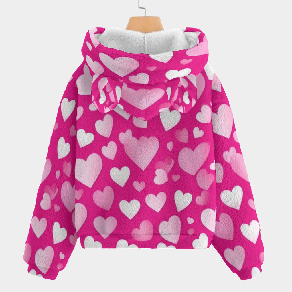 KSC's Exclusive Labubu Hearts Kid’s Borg Fleece Sweatshirt With Ear
