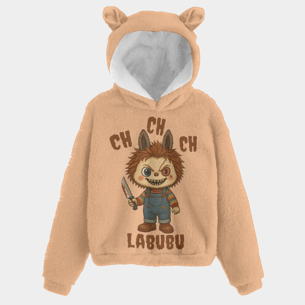 KSC's Exclusive Halloween Labubu Chucky Doll Kid’s Borg Fleece Sweatshirt With Ear