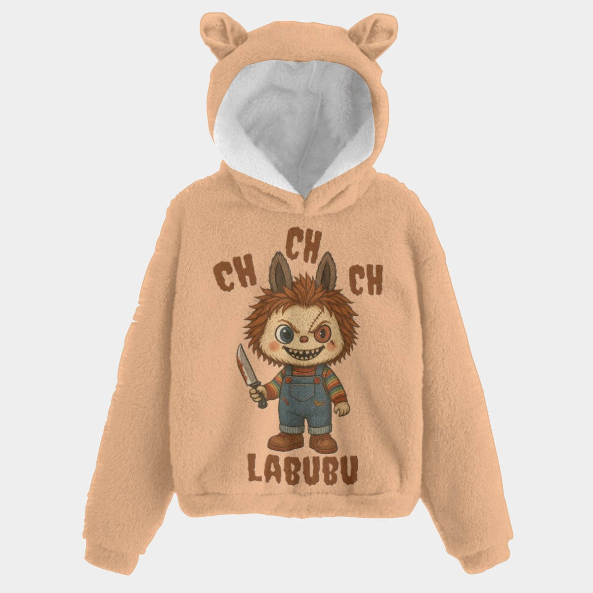 KSC's Exclusive Halloween Labubu Chucky Doll Kid’s Borg Fleece Sweatshirt With Ear
