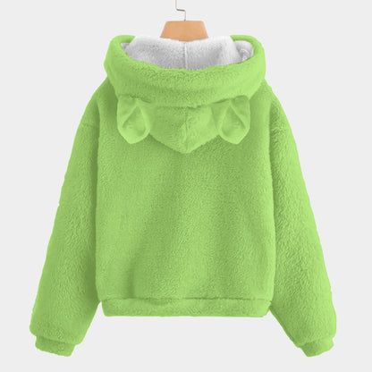KSC's Fleece Sweatshirt LABUBU Print Kid’s Borg Fleece Sweatshirt With Ears