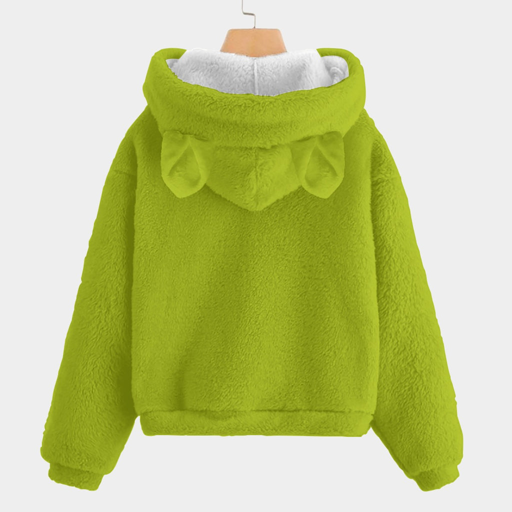 KSC's Limited Edition Labubu Christmas Grinch Kid’s Borg Fleece Hoodie With Ears
