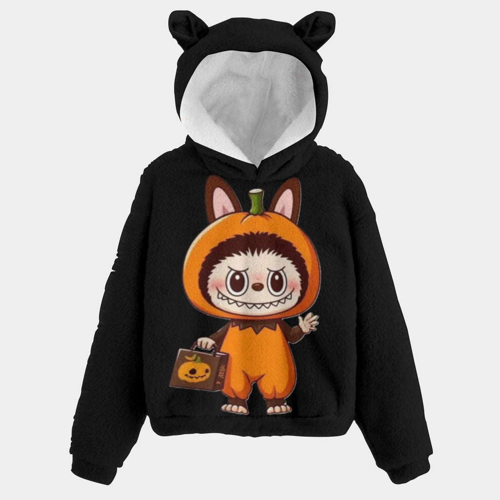 KSC's Halloween Labubu Kid’s Borg Fleece Hoodie With Ears