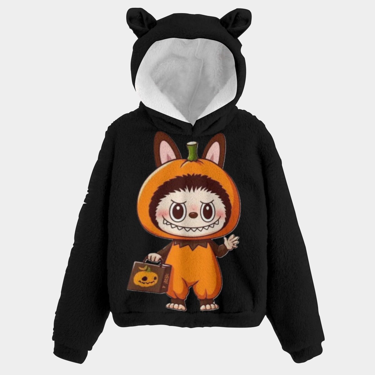 KSC's Halloween Labubu Kid’s Borg Fleece Hoodie With Ears