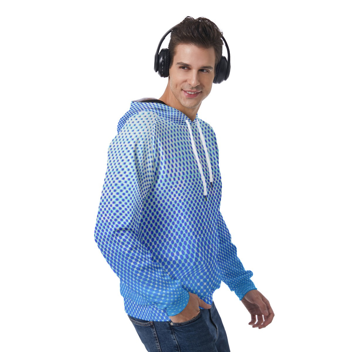 KSC's Exclusive Men's Blue Dot Raglan Pullover Hoodie
