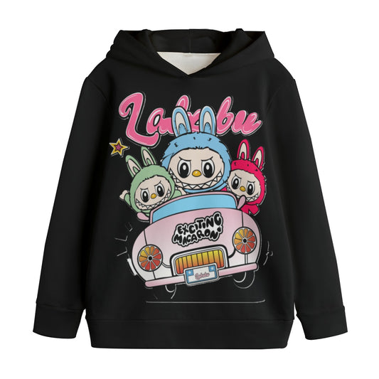 Kid's Labubu Black Pullover Hoodie | 310GSM Cotton