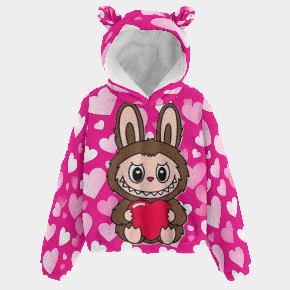KSC's Exclusive Labubu Hearts Kid’s Borg Fleece Sweatshirt With Ear