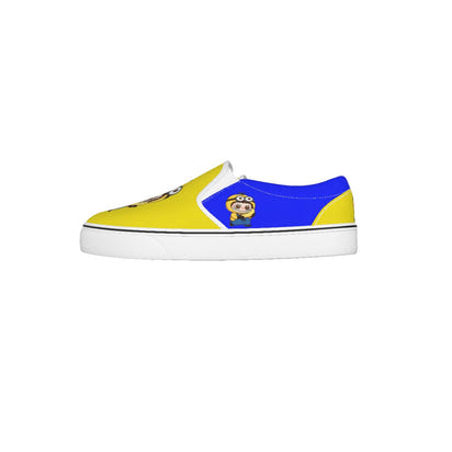 💛 Minion Labubu Yellow & Blue Slip-On Sneakers (Kids) -Minion Labubu Yellow & Blue Kid's Slip On Sneakers