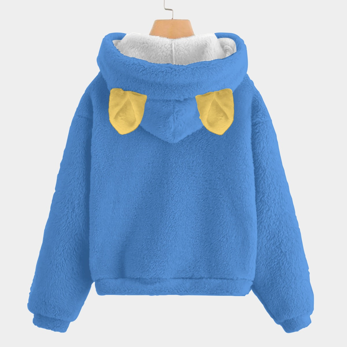 KSC's Exclusive Labubu Fluffy Baby Blue Kid’s Borg Fleece Hoodie With Ears
