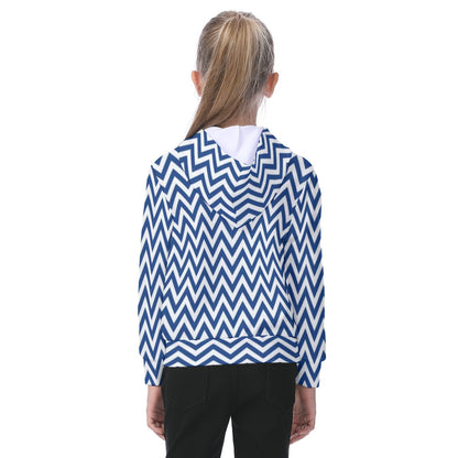 KSC's Exclusive/Custom- Young Girl's Hoodies-Zig Zag Pattern - Oversized Kid's Hoodie