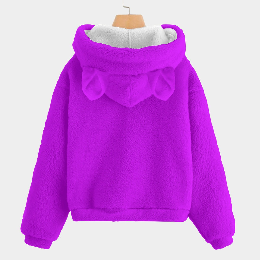 KSC's Limited Edition Halloween Bat Labubu Purple Kid’s Borg Fleece Sweatshirt With Ear