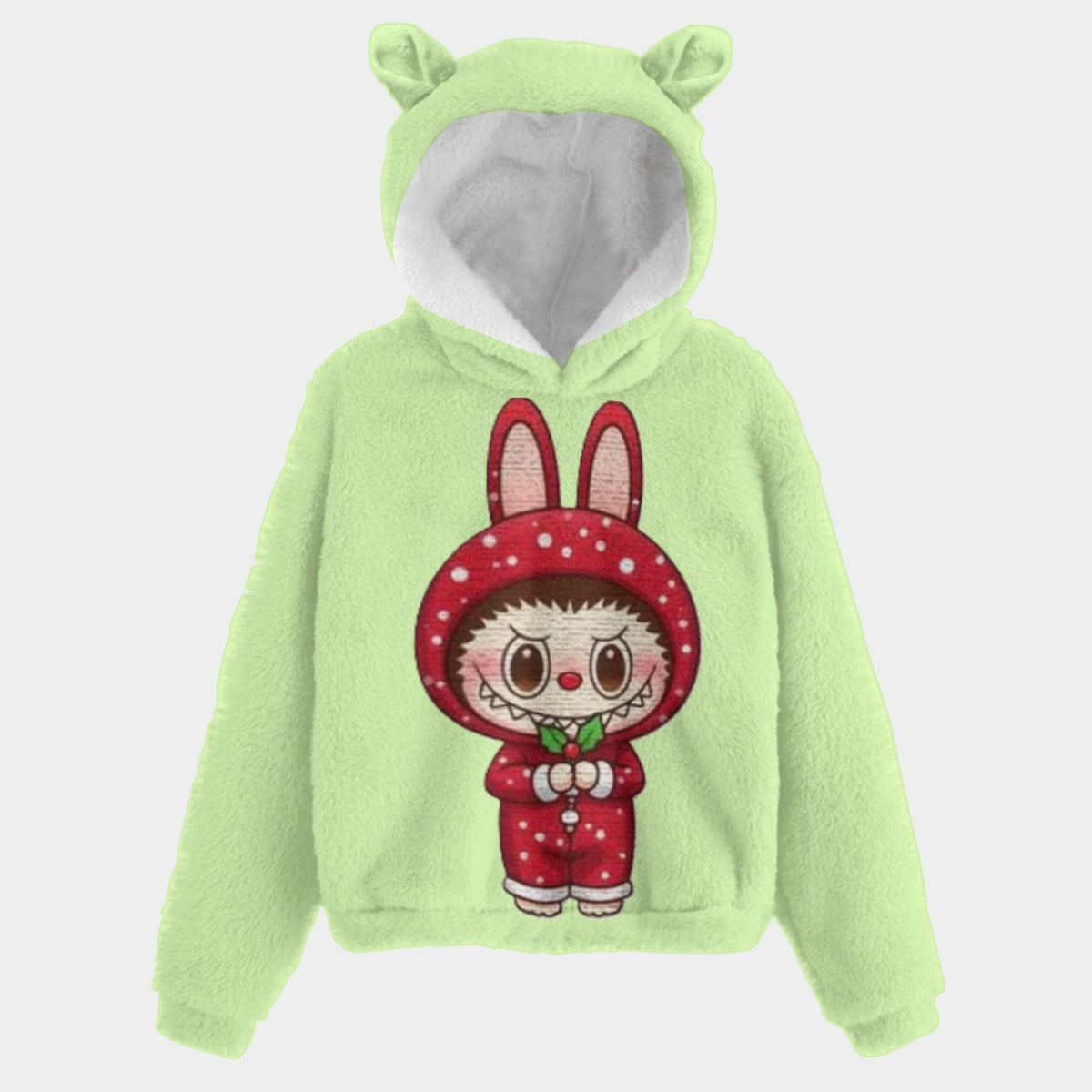 KSC's Limited Edition Christmas Labubu Kid’s Borg Fleece Sweatshirt With Ears