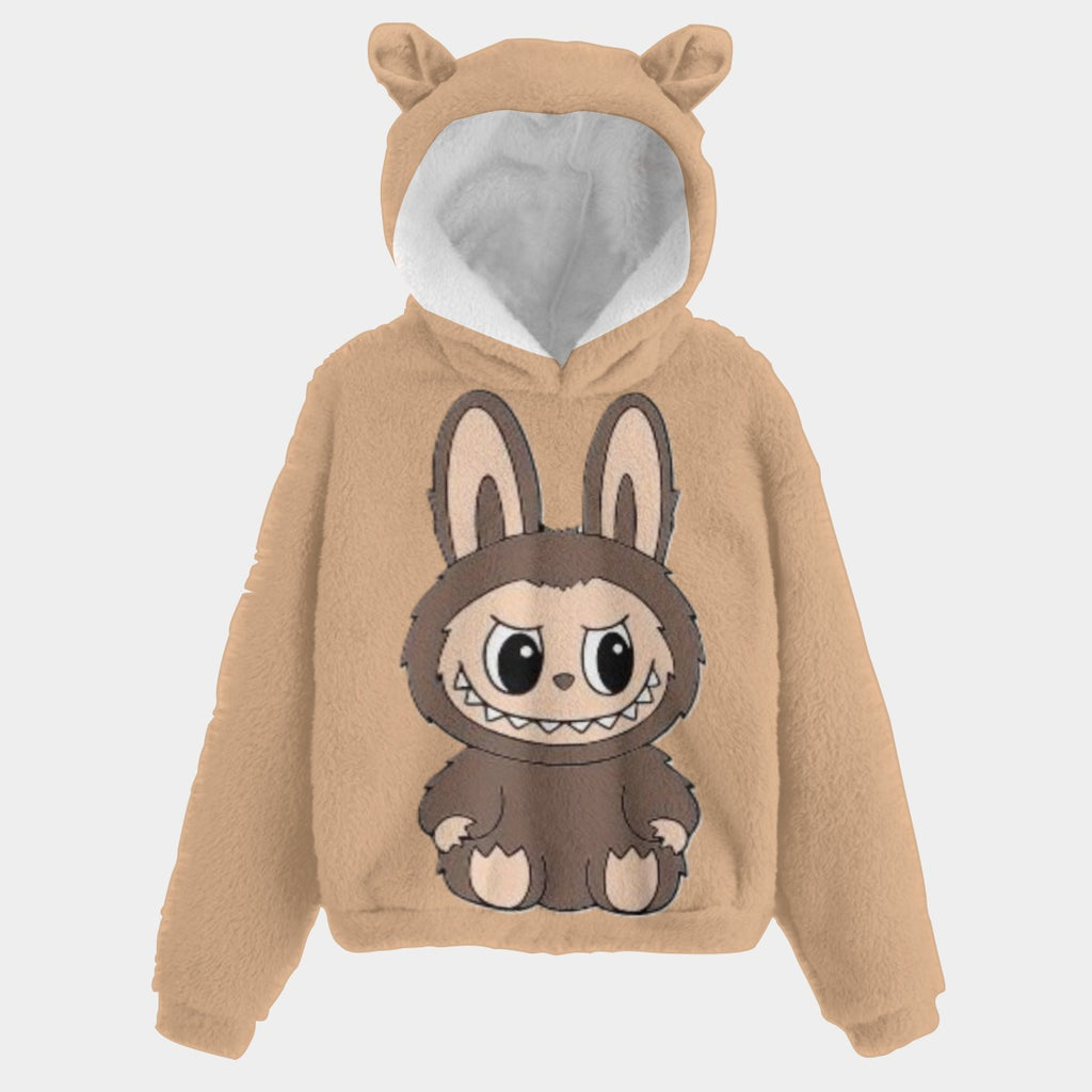 KSC's Limited Edition Brown Labubu Kid’s Borg Fleece Sweatshirt With Ear