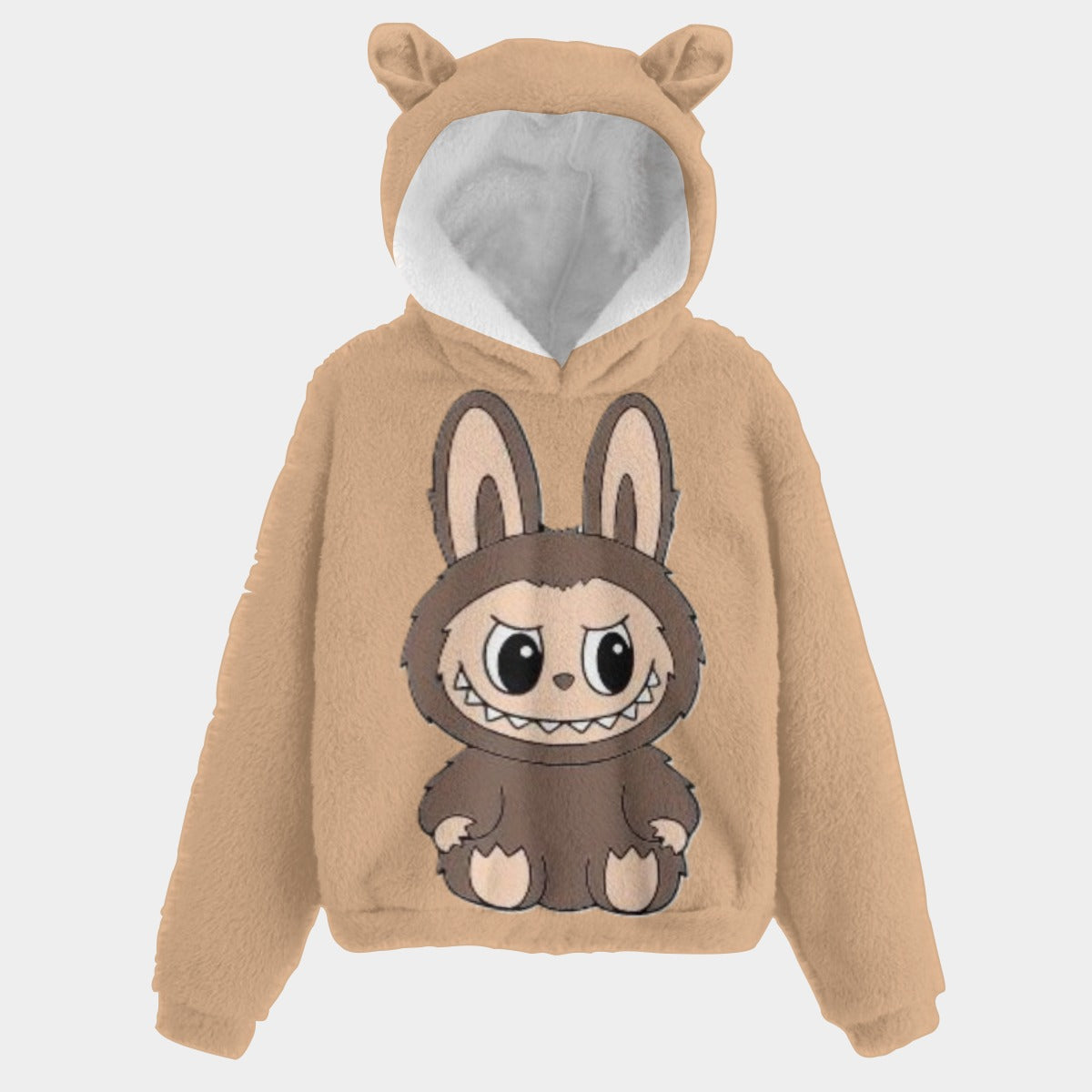 KSC's Limited Edition Brown Labubu Kid’s Borg Fleece Sweatshirt With Ear