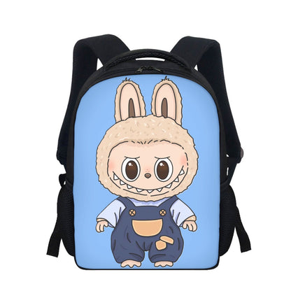 Backpack with a cartoon character on a blue background